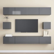 vidaXL 6-dielna súprava TV skriniek lesklá sivá drevotrieska - cena, porovnanie