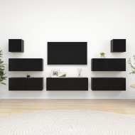 vidaXL 7-dielna súprava TV skriniek čierna drevotrieska - cena, porovnanie