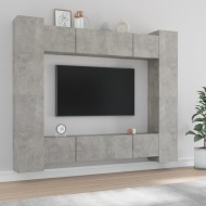 vidaXL 8-dielna súprava TV skriniek betónová sivá spracované drevo - cena, porovnanie