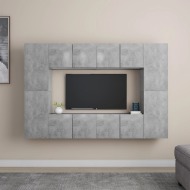 vidaXL 8-dielna súprava TV skriniek betónovo-sivá drevotrieska - cena, porovnanie