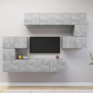 vidaXL 8-dielna súprava TV skriniek betónovo-sivá spracované drevo - cena, porovnanie