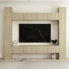 vidaXL 8-dielna súprava TV skriniek dub sonoma drevotrieska
