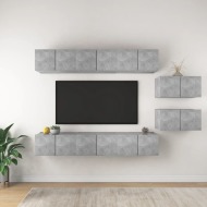 vidaXL 8-dielna súprava TV skriniek sivá drevotrieska - cena, porovnanie