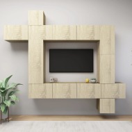 vidaXL 9-dielna súprava TV skriniek dub sonoma drevotrieska - cena, porovnanie
