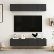 vidaXL 4-dielna TV skrinky čierne 80x30x30 cm drevotrieska - cena, porovnanie