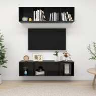 vidaXL Nástenné TV skrinky 2 ks vysokolesklé čierne drevotrieska - cena, porovnanie