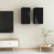 vidaXL TV skrinky 2 ks lesklé čierne 30,5x30x60 cm drevotrieska - cena, porovnanie