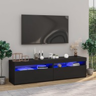 vidaXL TV skrinky 2 ks s LED svetlami čierne 75x35x40 cm - cena, porovnanie