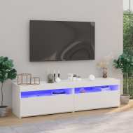vidaXL TV skrinky 2 ks s LED svetlami lesklé biele 75x35x40 cm - cena, porovnanie