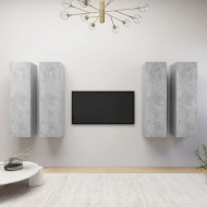 vidaXL TV skrinky 4 ks betónové sivé 30,5x30x110 cm drevotrieska - cena, porovnanie