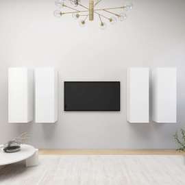 vidaXL TV skrinky 4 ks biele 30,5x30x90 cm drevotrieska