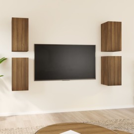 vidaXL TV skrinky 4 ks hnedý dub 30,5x30x60 cm spracované drevo