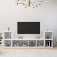 vidaXL TV skrinky 4 ks lesklé biele 72x35x36,5 cm drevotrieska - cena, porovnanie