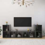 vidaXL TV skrinky 4 ks lesklé sivé 72x35x36,5 cm drevotrieska - cena, porovnanie