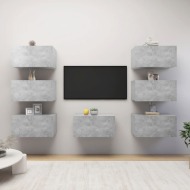 vidaXL TV skrinky 7 ks betónovosivé 30,5x30x60 cm drevotrieska - cena, porovnanie