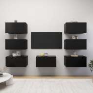 vidaXL TV skrinky 7 ks čierne 30,5x30x60 cm drevotrieska - cena, porovnanie