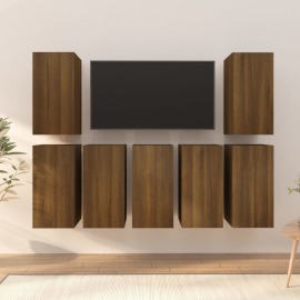 vidaXL TV skrinky 7 ks hnedý dub 30,5x30x60 cm spracované drevo