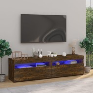 vidaXL TV skrinky s LED svetlami 2 ks tmavý dub 75x35x40 cm - cena, porovnanie