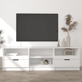 vidaXL TV stolík biely 150x33,5x45 cm spracované drevo