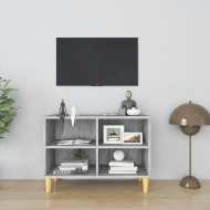 vidaXL TV stolík s drevenými nohami sivý dub sonoma 69,5x30x50 cm - cena, porovnanie