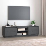 vidaXL TV stolík sivý 140x35x40 cm masívna borovica - cena, porovnanie