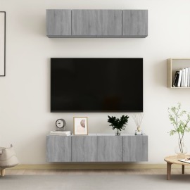 vidaXL TV stolíky 4 ks sivý dub sonoma 60x30x30 cm spracované drevo