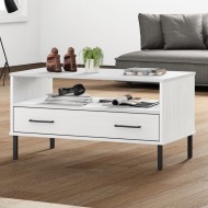 vidaXL Konferenčný stolík biely 85x50x45 cm masívne drevo Oslo - cena, porovnanie