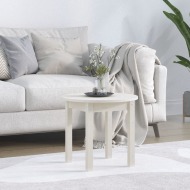 vidaXL Konferenčný stolík biely Ø 45x40 cm borovicový masív - cena, porovnanie
