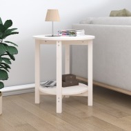 vidaXL Konferenčný stolík biely Ø 55x60 cm borovicový masív - cena, porovnanie