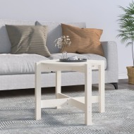 vidaXL Konferenčný stolík biely Ø 62,5x45 cm borovicový masív - cena, porovnanie