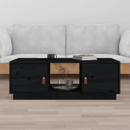 vidaXL Konferenčný stolík čierny 100x50x35 cm borovicový masív - cena, porovnanie