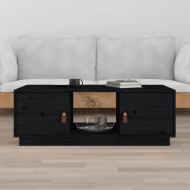 vidaXL Konferenčný stolík čierny 100x50x35 cm borovicový masív - cena, porovnanie