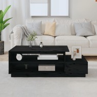 vidaXL Konferenčný stolík čierny 120x50x40,5 cm borovicový masív - cena, porovnanie
