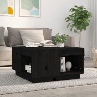 vidaXL Konferenčný stolík čierny 60x61x32,5 cm borovicový masív - cena, porovnanie