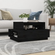 vidaXL Konferenčný stolík čierny 80x55x40,5 cm borovicový masív - cena, porovnanie