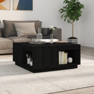vidaXL Konferenčný stolík čierny 80x81x36,5 cm borovicový masív - cena, porovnanie