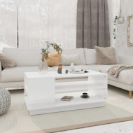 vidaXL Konferenčný stolík lesklý biely 102x55x43 cm drevotrieska - cena, porovnanie