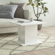 vidaXL Konferenčný stolík lesklý biely 55,5x55,5x40 cm drevotrieska - cena, porovnanie