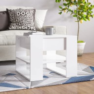vidaXL Konferenčný stolík lesklý biely 55,5x55x45 cm spracované drevo - cena, porovnanie