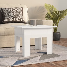 vidaXL Konferenčný stolík lesklý biely 55x55x42 cm drevotrieska