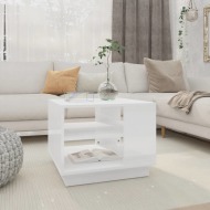 vidaXL Konferenčný stolík lesklý biely 55x55x43 cm drevotrieska - cena, porovnanie