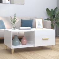 vidaXL Konferenčný stolík lesklý biely 89,5x50x40 cm spracované drevo - cena, porovnanie