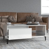 vidaXL Konferenčný stolík lesklý biely 90x50x36,5 cm spracované drevo - cena, porovnanie