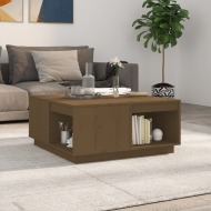 vidaXL Konferenčný stolík medovo-hnedý 80x81x36,5 cm borovicový masív - cena, porovnanie