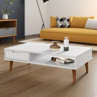 vidaXL Konferenčný stolík MOLDE, biely 100x55x31 cm, borovicový masív - cena, porovnanie