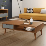 vidaXL Konferenčný stolík MOLDE, hnedý 100x55x31 cm, borovicový masív - cena, porovnanie