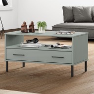 vidaXL Konferenčný stolík sivý 85x50x45 cm masívne drevo Oslo - cena, porovnanie