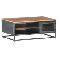 vidaXL Konferenčný stolík sivý 90x50x35 cm masívne akáciové drevo - cena, porovnanie