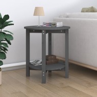vidaXL Konferenčný stolík sivý Ø 55x60 cm borovicový masív - cena, porovnanie