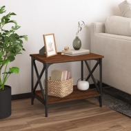 vidaXL Príručný stolík hnedý dub 55x38x45 cm spracované drevo - cena, porovnanie